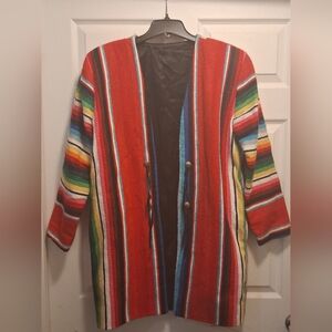 Vintage Dion Of Texas Multi Colored Serape Woven Jacket Sz. Womans M